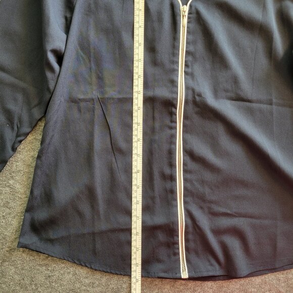 NWT Banana Republic Black White Zip Cardigan Sz MP - Picture 6 of 9